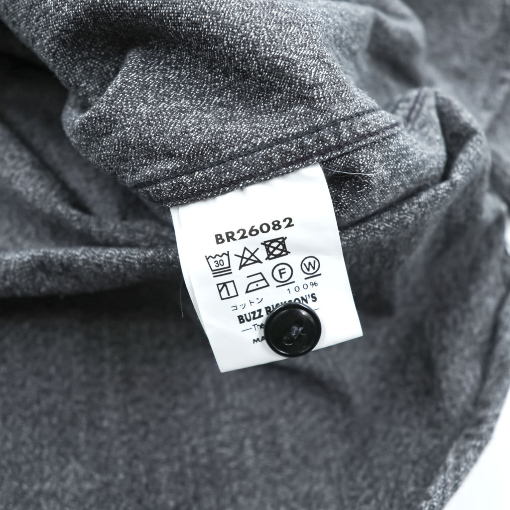 BUZZ RICKSON'S Japan-Made Chambray Work Shirt, Size M, Gray, Cotton Cover, Black Chambray, BR26082