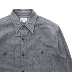 BUZZ RICKSON'S Japan-Made Chambray Work Shirt, Size M, Gray, Cotton Cover, Black Chambray, BR26082