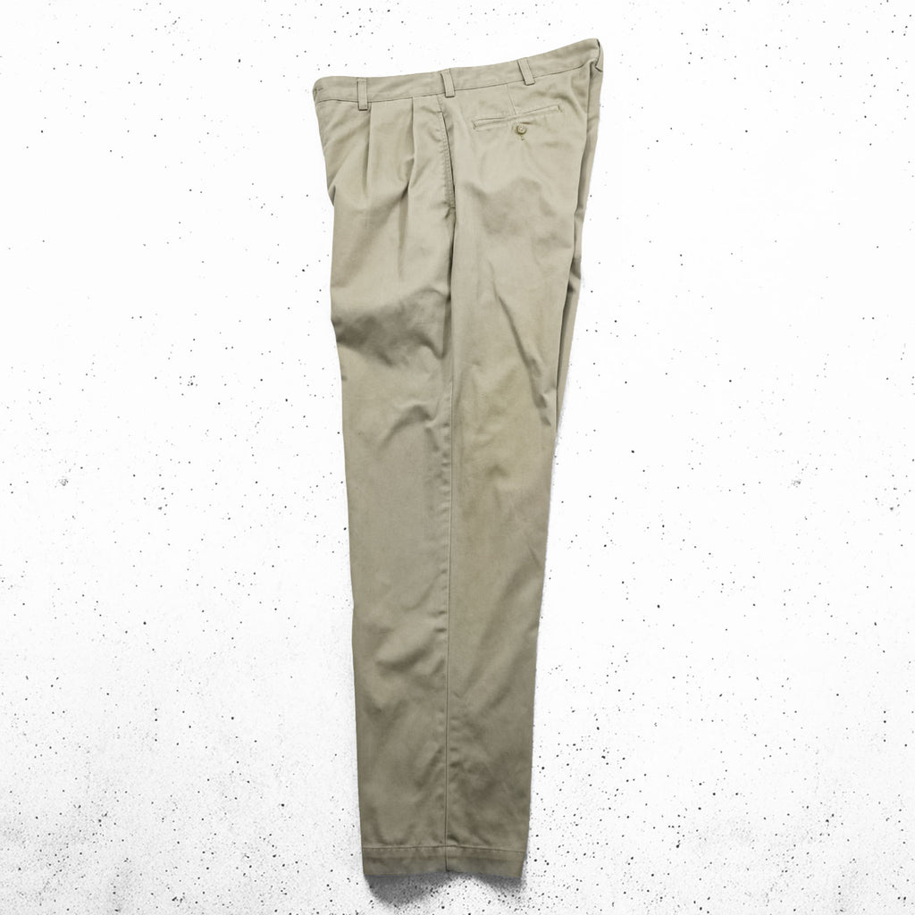 Polo Ralph Lauren 90年代 ポロチノ 2タック ワイド チノパンツ L ベージュ プリーツ ANDREW PANT