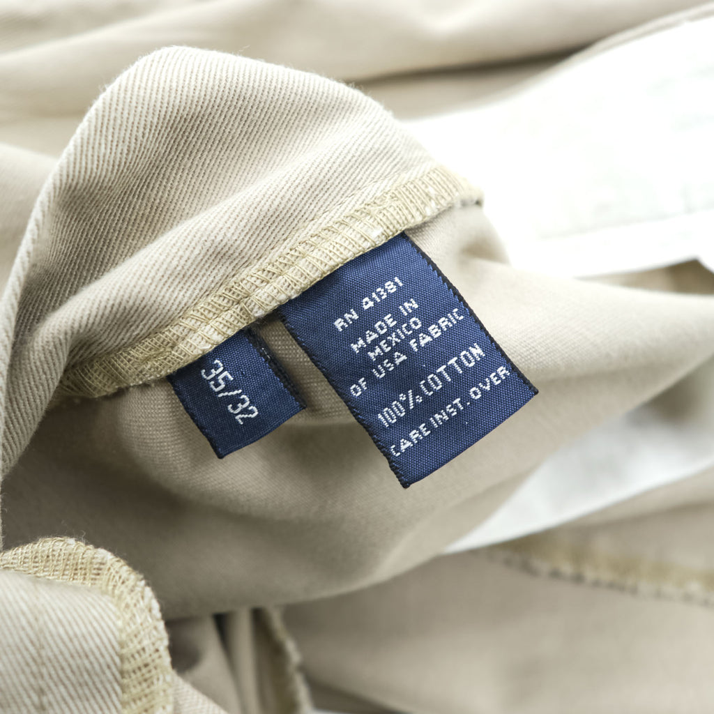 Polo Ralph Lauren 90年代 ポロチノ 2タック ワイド チノパンツ L ベージュ プリーツ ANDREW PANT