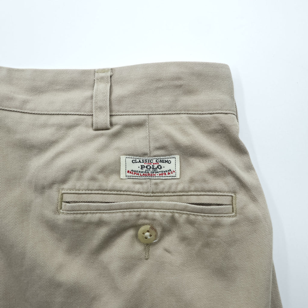 Polo Ralph Lauren 90年代 ポロチノ 2タック ワイド チノパンツ L ベージュ プリーツ ANDREW PANT
