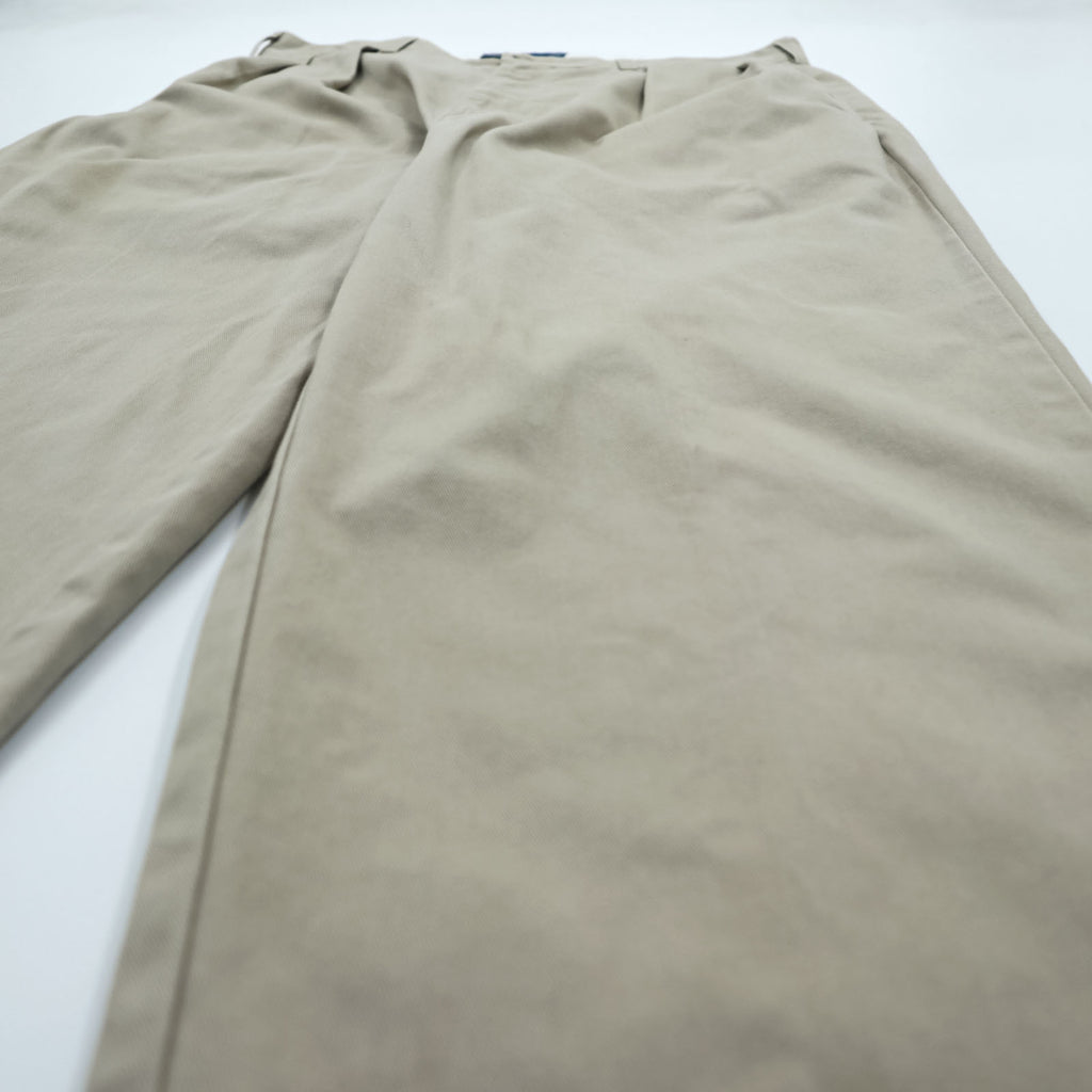 Polo Ralph Lauren 90年代 ポロチノ 2タック ワイド チノパンツ L ベージュ プリーツ ANDREW PANT