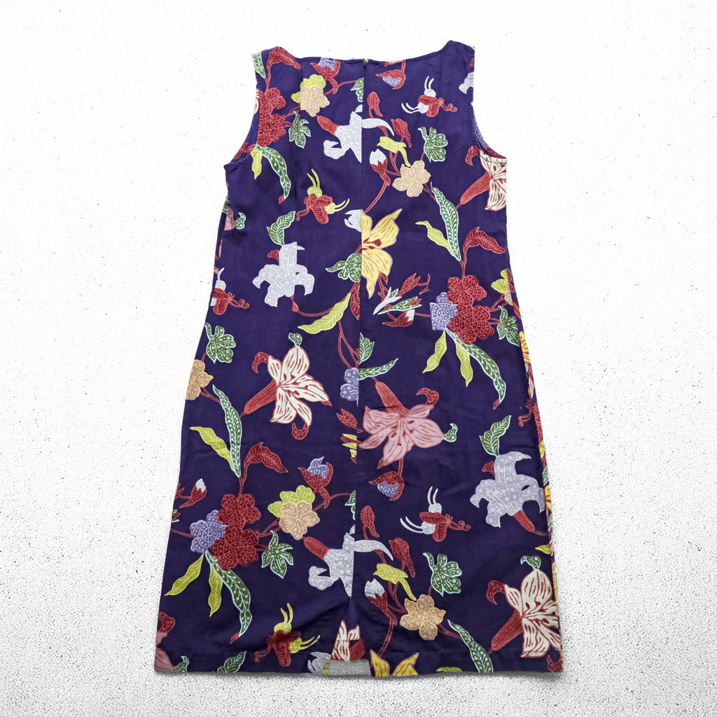 Patagonia Pataloha Women’s Floral Sleeveless Dress Purple Hawaiian Print Size 8 Made in Portugal