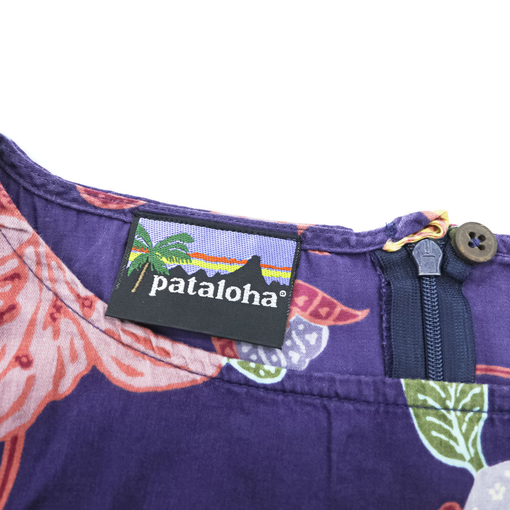 Patagonia Pataloha Women’s Floral Sleeveless Dress Purple Hawaiian Print Size 8 Made in Portugal