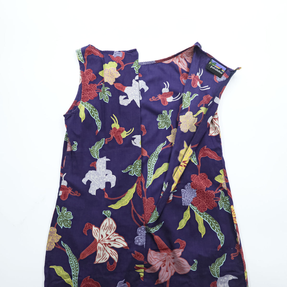 Patagonia Pataloha Women’s Floral Sleeveless Dress Purple Hawaiian Print Size 8 Made in Portugal