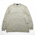 Polo Ralph Lauren 90s Rugby Shirt, Size XL, Beige, Made in Peru, Pima Cotton