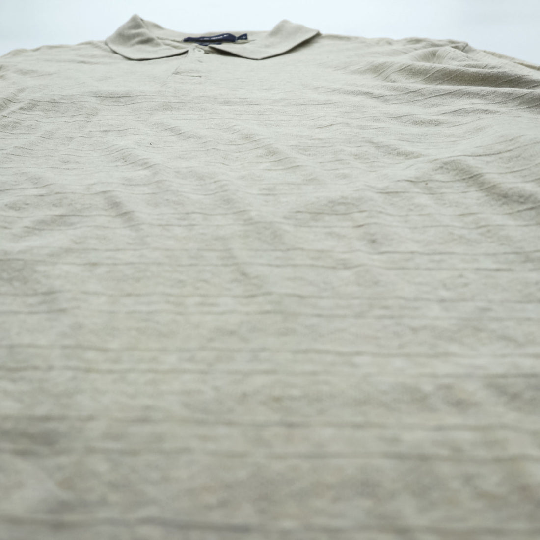 Polo Ralph Lauren 90s Rugby Shirt, Size XL, Beige, Made in Peru, Pima Cotton