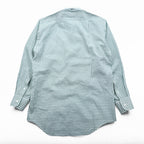 BURBERRY 90s Japan Made Round Collar Shirt M Green/White Checked One-Point Logo Round Neck