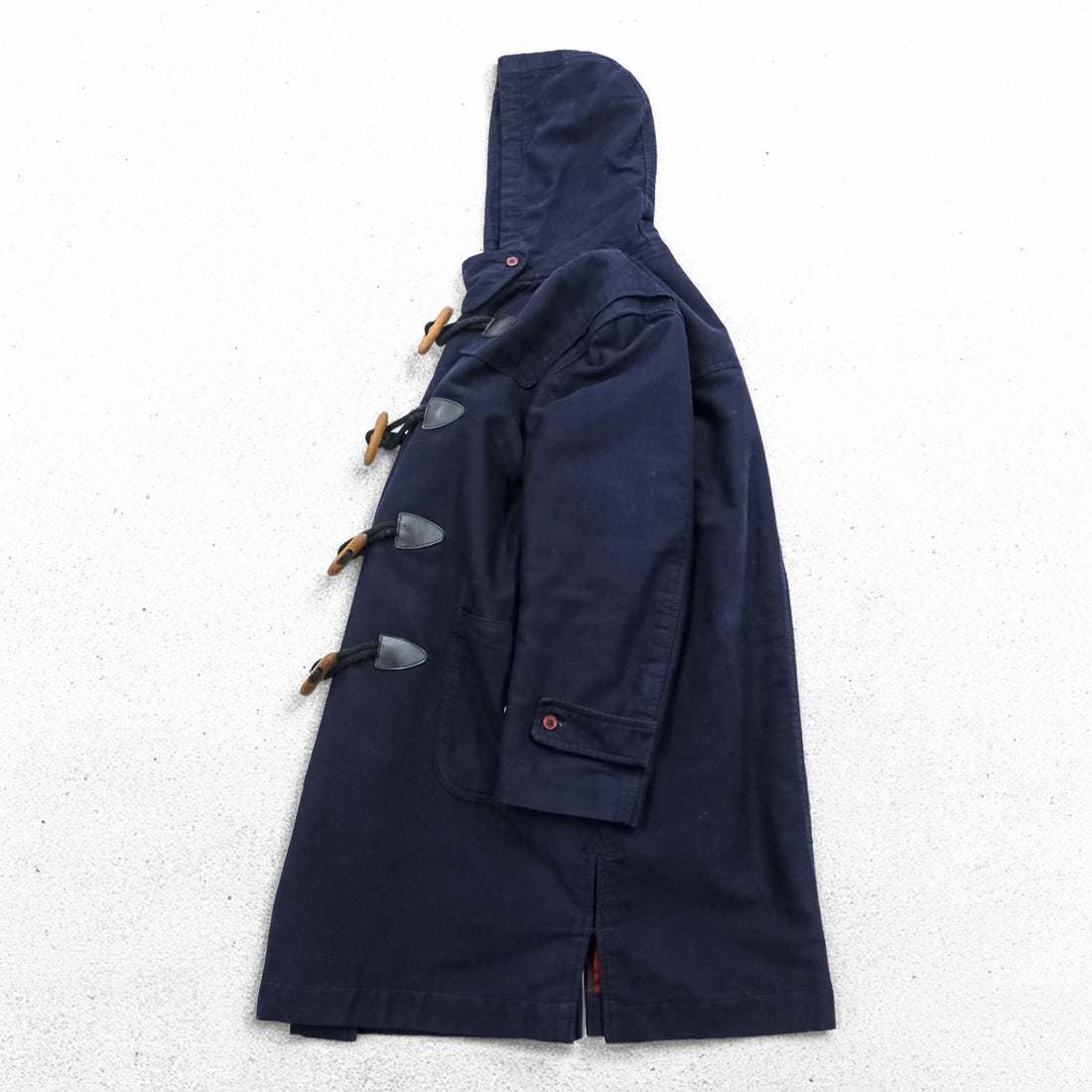 Vintage 70s VAN-JAC- 1970s Japan Made Coat, Size M, Navy, Tartan Checked Lining, Chin Strap, Ivy League/Traditional Style