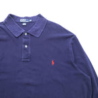 Polo Ralph Lauren 90s Rugby Shirt, Size XL, Navy, Piqué knit, Small Pony embroidery.