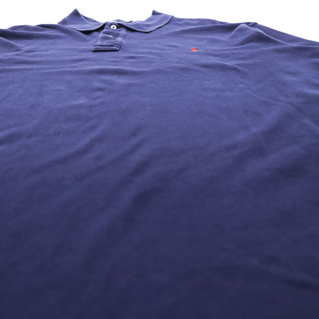 Polo Ralph Lauren 90s Rugby Shirt, Size XL, Navy, Piqué knit, Small Pony embroidery.