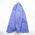 BURBERRY button-down shirt, size M, blue, with a single logo accent.