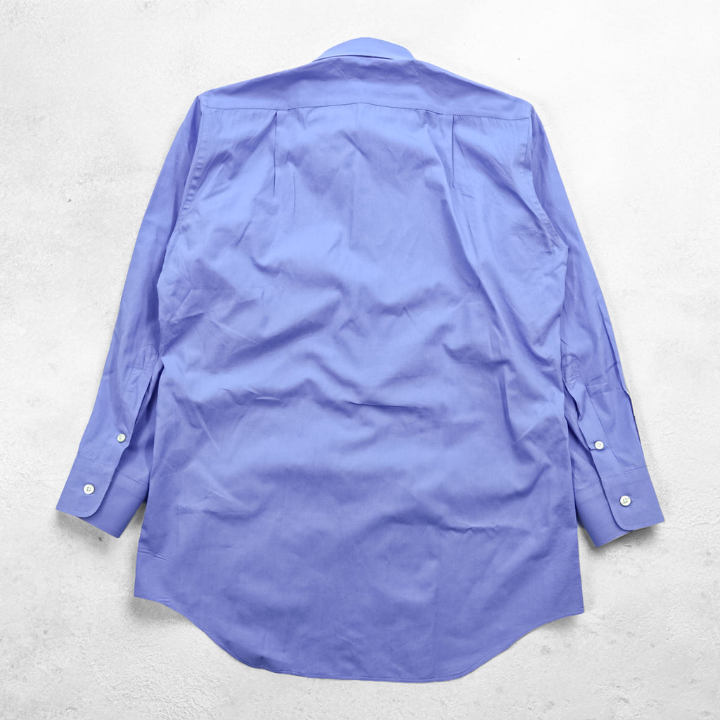 BURBERRY button-down shirt, size M, blue, with a single logo accent.