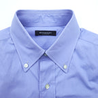 BURBERRY button-down shirt, size M, blue, with a single logo accent.