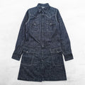 KAPITAL Made in Japan Rigid Denim Shirt Dress ~XS Blue Dark Navy
