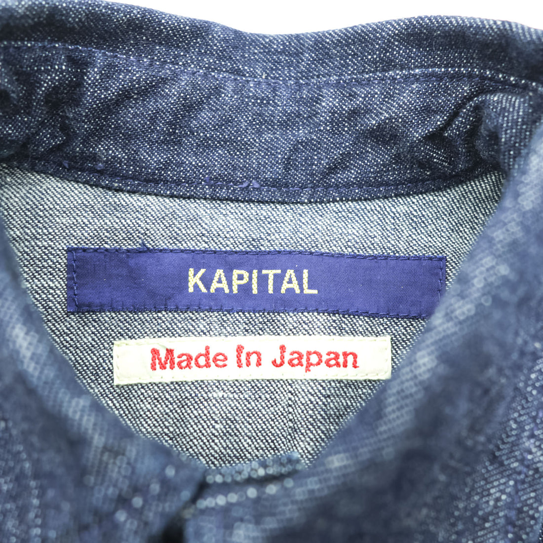 KAPITAL Made in Japan Rigid Denim Shirt Dress ~XS Blue Dark Navy