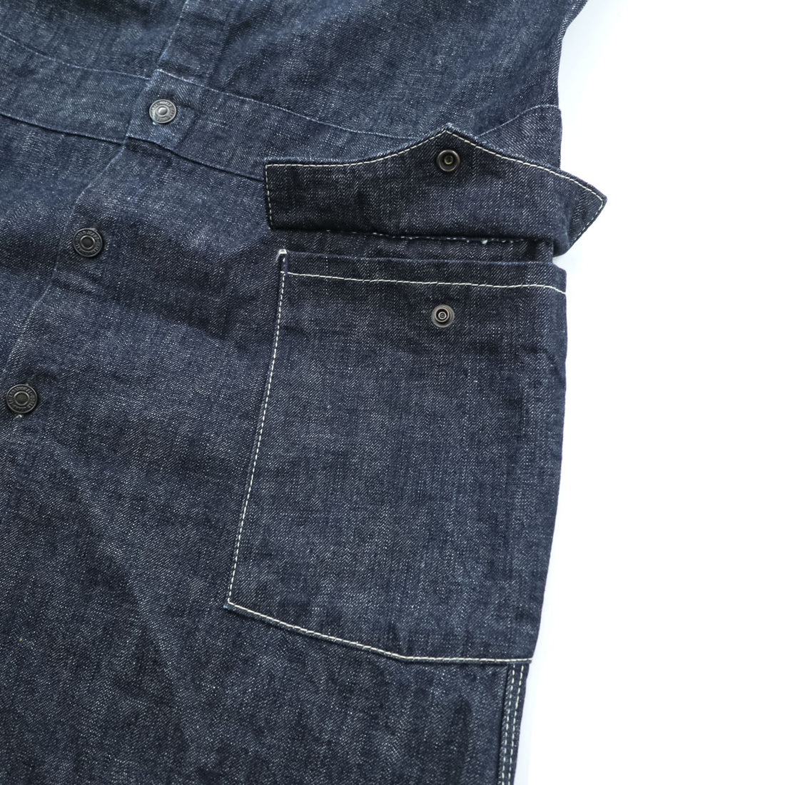 KAPITAL Made in Japan Rigid Denim Shirt Dress ~XS Blue Dark Navy