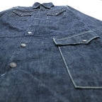 KAPITAL Made in Japan Rigid Denim Shirt Dress ~XS Blue Dark Navy
