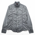 EMPORIO ARMANI Italian-made button-down shirt, size M, gray, vintage finish.