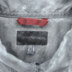 EMPORIO ARMANI Italian-made button-down shirt, size M, gray, vintage finish.