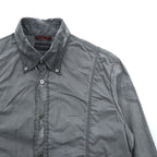EMPORIO ARMANI Italian-made button-down shirt, size M, gray, vintage finish.