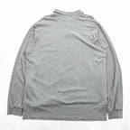 Polo Ralph Lauren 90s Long Sleeve Polo Shirt Rugby Shirt XL Gray Pique Small Pony Embroidery