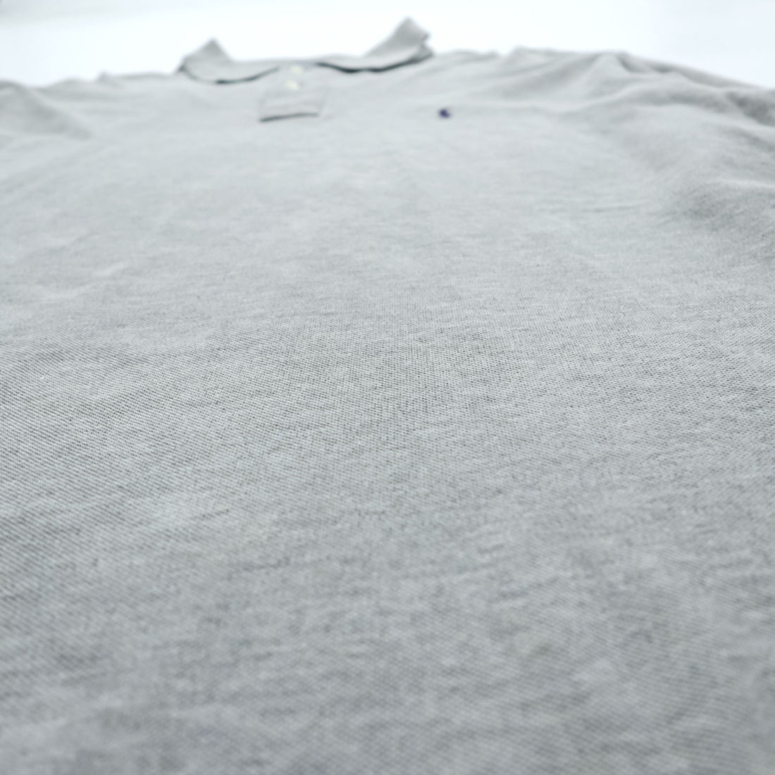 Polo Ralph Lauren 90s Long Sleeve Polo Shirt Rugby Shirt XL Gray Pique Small Pony Embroidery