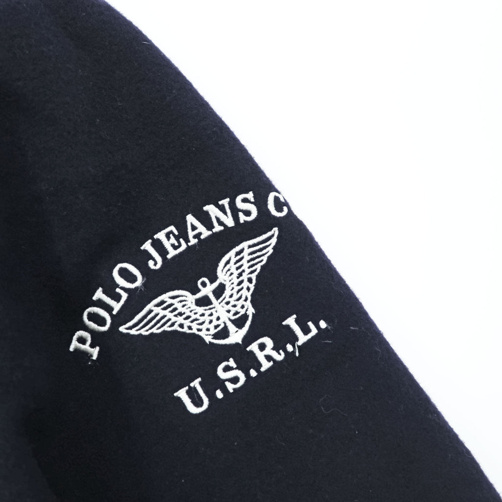Polo Ralph Lauren 90s Pea Coat XL Navy Melton Wool POLO JEANS CO. RALPH LAUREN