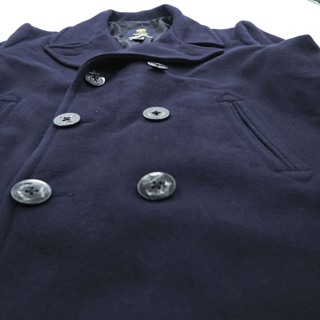 Polo Ralph Lauren 90s Pea Coat XL Navy Melton Wool POLO JEANS CO. RALPH LAUREN