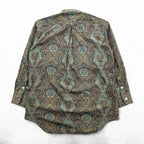 BURBERRY 90s Japan-Made Paisley Pattern Shirt, Size M, Brown/Green, with a single logo.