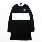 Polo Ralph Lauren ラガーシャツ ポロ ワンピース XS ブラック ホワイト ワッペン エンブレム