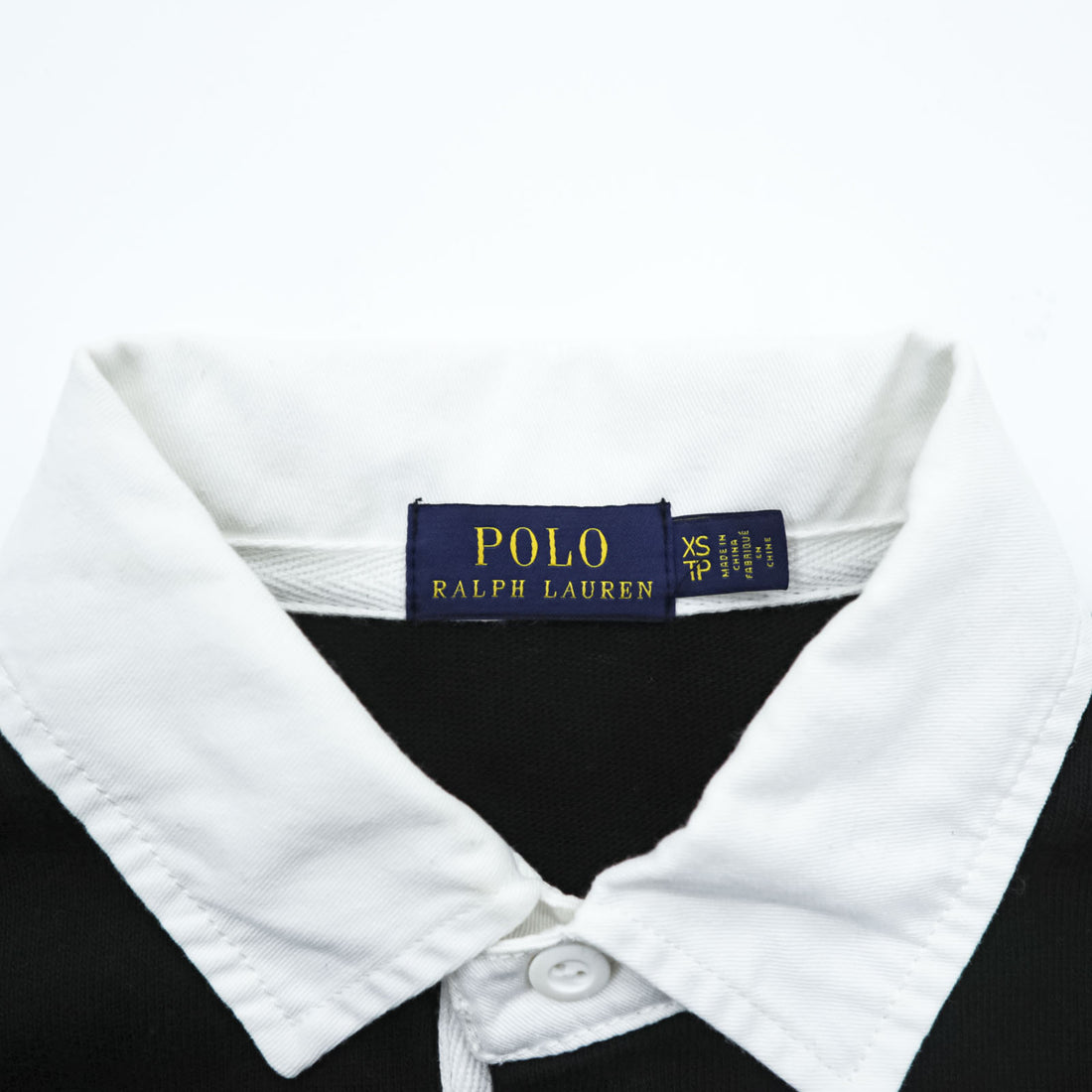 Polo Ralph Lauren ラガーシャツ ポロ ワンピース XS ブラック ホワイト ワッペン エンブレム