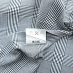 BURBERRY 90s Made in Japan Vintage Glen Plaid Long Sleeve Shirt M Gray Chest Pocket Embroidered One-point Logo