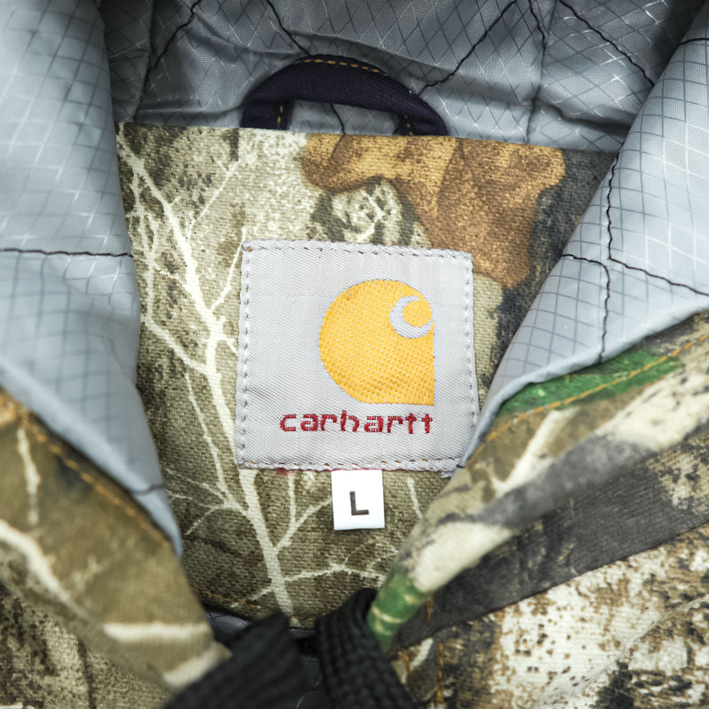 carhartt リメイク 再構築 リアルツリーカモ アクティブジャケット パーカー L カーキ コットン
