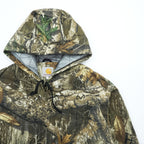 carhartt リメイク 再構築 リアルツリーカモ アクティブジャケット パーカー L カーキ コットン