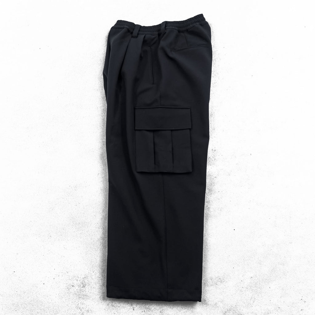 MAISON SPECIAL Wide 2Tuck Drawcord Cargo Pants Unisex Black S 11232461216
