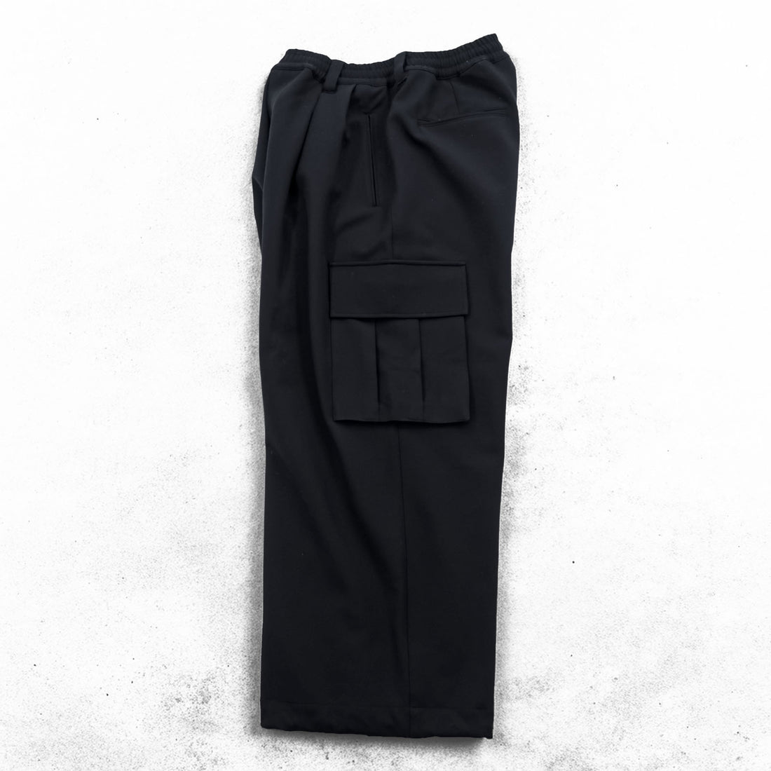 MAISON SPECIAL Wide 2Tuck Drawcord Cargo Pants Unisex Black S 11232461216