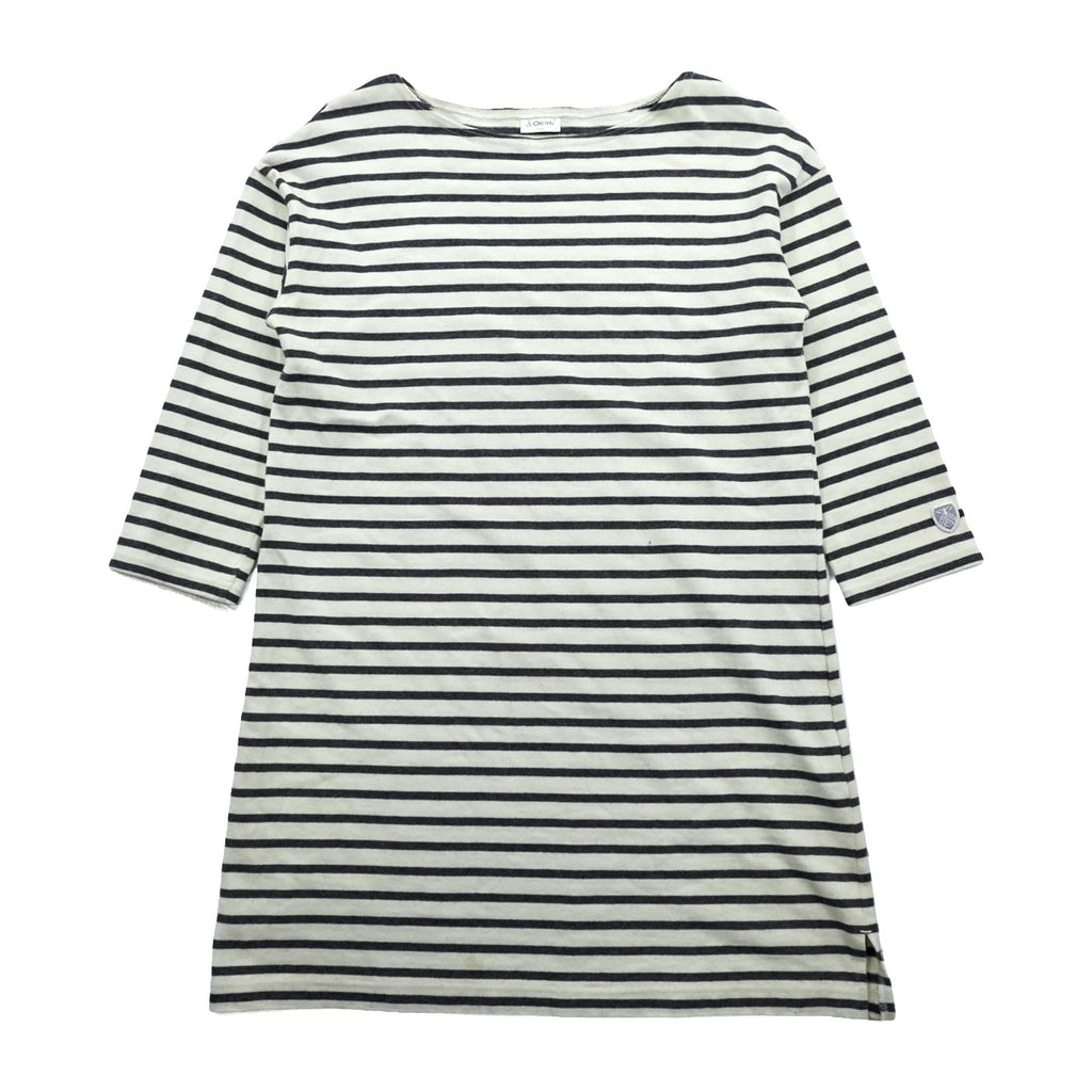 ORCIVAL 日本製 バスク ボーダー ワンピース FREE ボーダー 7分袖 チュニック ボートネック ORC-6673