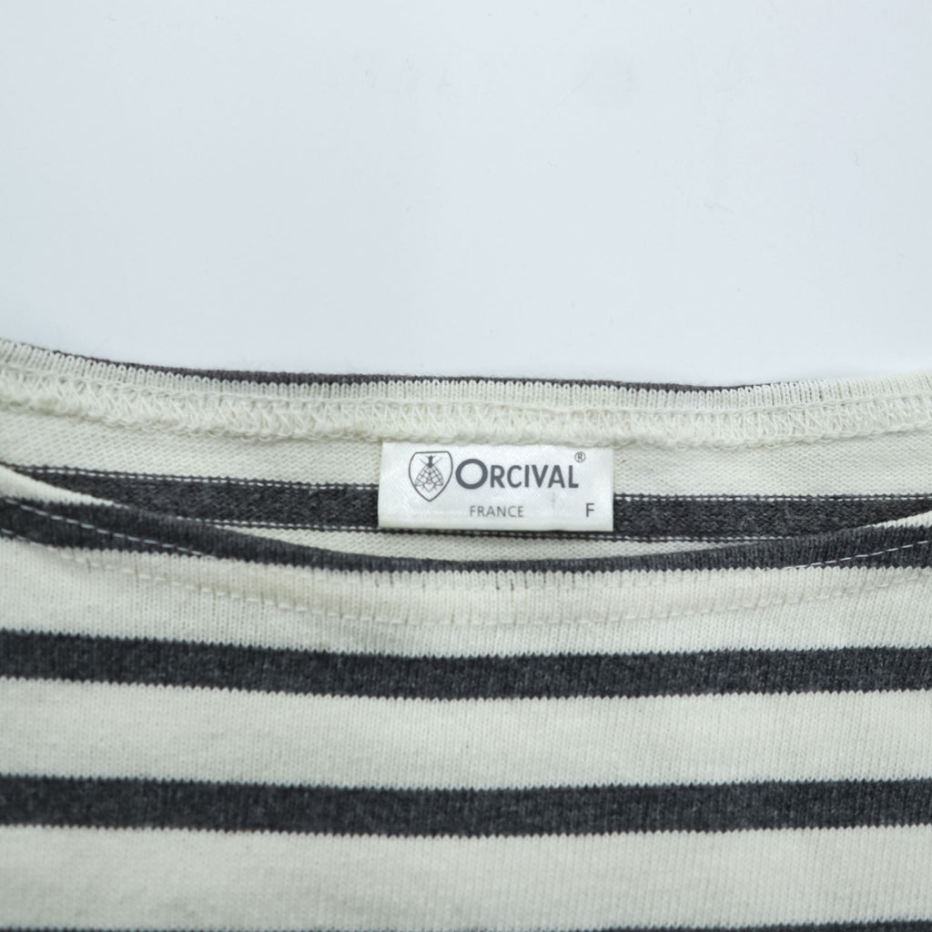 ORCIVAL 日本製 バスク ボーダー ワンピース FREE ボーダー 7分袖 チュニック ボートネック ORC-6673