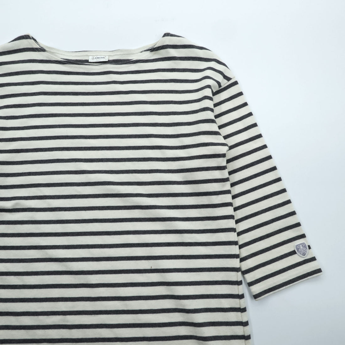 ORCIVAL 日本製 バスク ボーダー ワンピース FREE ボーダー 7分袖 チュニック ボートネック ORC-6673