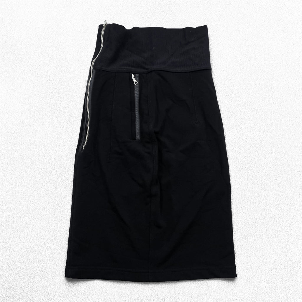 MARITHE + FRANCOIS GIRBAUD ハイウエスト タイトスカート M ブラック フロントジップ M ブラック ririジップ ジップポケット