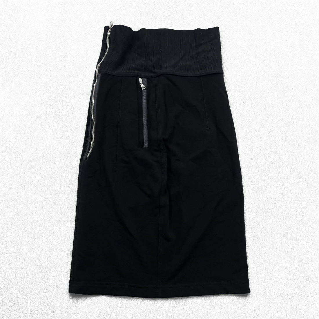 MARITHE + FRANCOIS GIRBAUD ハイウエスト タイトスカート M ブラック フロントジップ M ブラック ririジップ ジップポケット