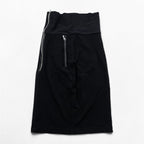 MARITHE + FRANCOIS GIRBAUD ハイウエスト タイトスカート M ブラック フロントジップ M ブラック ririジップ ジップポケット