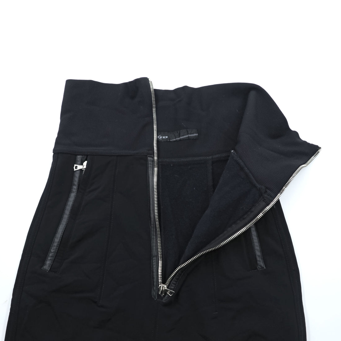 MARITHE + FRANCOIS GIRBAUD ハイウエスト タイトスカート M ブラック フロントジップ M ブラック ririジップ ジップポケット