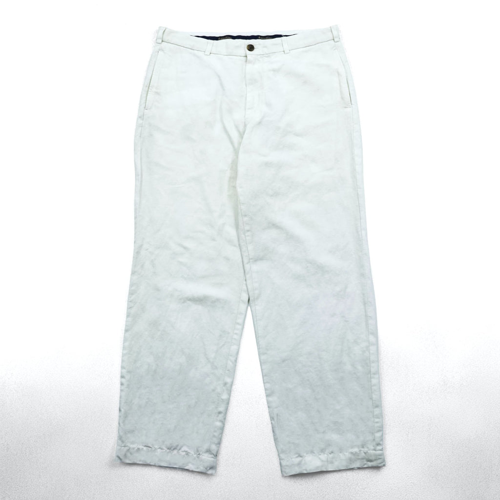 Brooks Brothers リネン スラックス サマー パンツ L ホワイト テーパード HUDSON