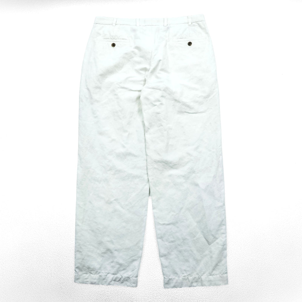 Brooks Brothers リネン スラックス サマー パンツ L ホワイト テーパード HUDSON