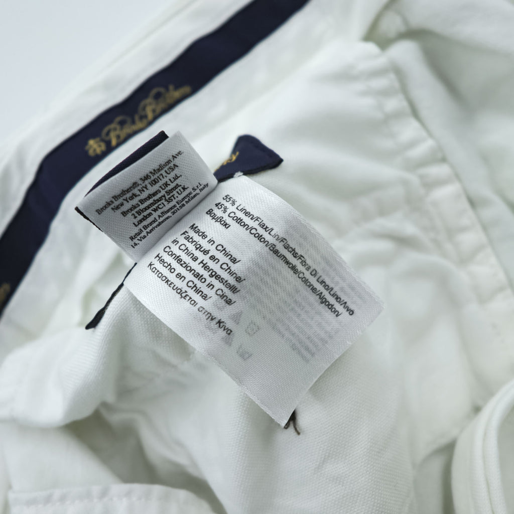 Brooks Brothers リネン スラックス サマー パンツ L ホワイト テーパード HUDSON