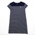 Polo Ralph Lauren Girls Striped T-Shirt Dress Navy White Cotton Pony Logo Short Sleeve Size 160