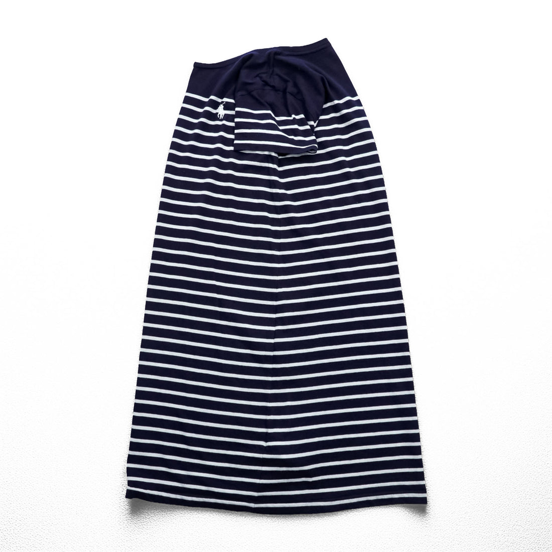 Polo Ralph Lauren Girls Striped T-Shirt Dress Navy White Cotton Pony Logo Short Sleeve Size 160