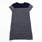 Polo Ralph Lauren Girls Striped T-Shirt Dress Navy White Cotton Pony Logo Short Sleeve Size 160